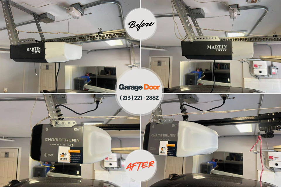 Before and after: garage door repair Barrackville, WV
